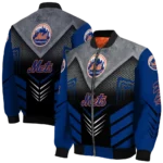 new york mets arrow layer blue black bomber jacket best selling