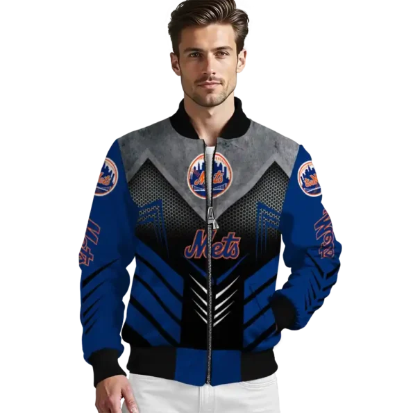 new york mets arrow layer blue black bomber jacket high quality