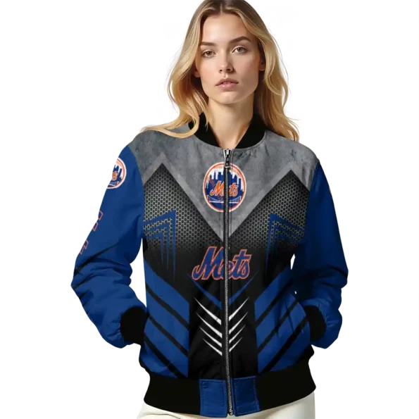 new york mets arrow layer blue black bomber jacket latest model
