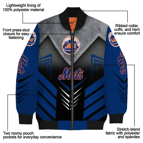 new york mets arrow layer blue black bomber jacket new arrival