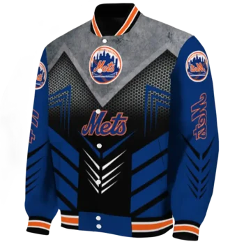 new york mets arrow layer blue black varsity jacket best selling