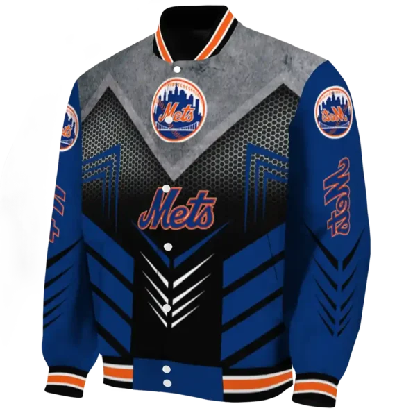 new york mets arrow layer blue black varsity jacket best selling