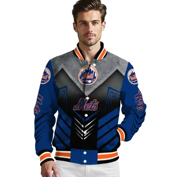 new york mets arrow layer blue black varsity jacket high quality