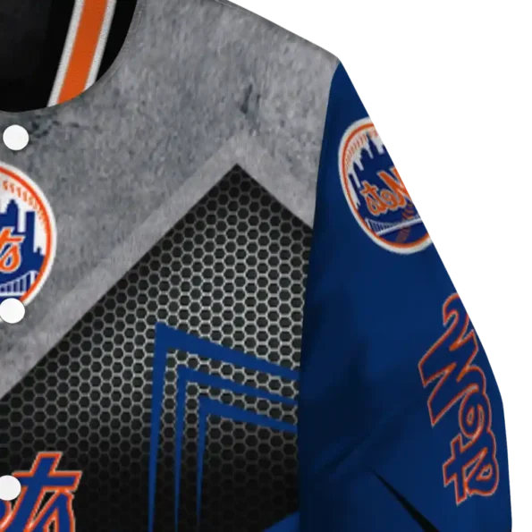 new york mets arrow layer blue black varsity jacket premium grade