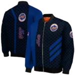 new york mets triple side stripes blue black bomber jacket best selling