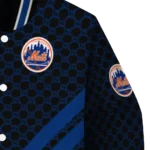 new york mets triple side stripes blue black varsity jacket best selling
