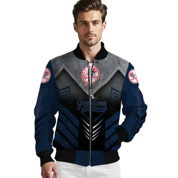 new york yankees arrow layer navy black bomber jacket high quality