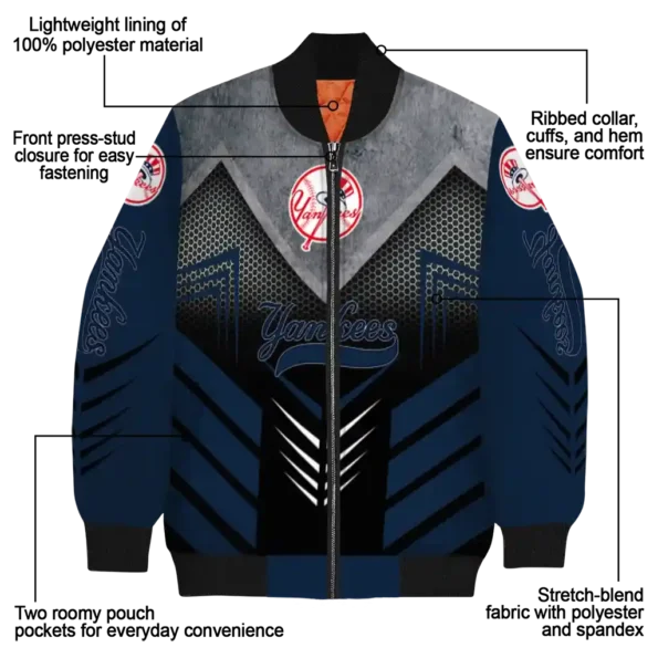 new york yankees arrow layer navy black bomber jacket new arrival