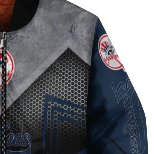 new york yankees arrow layer navy black bomber jacket premium grade