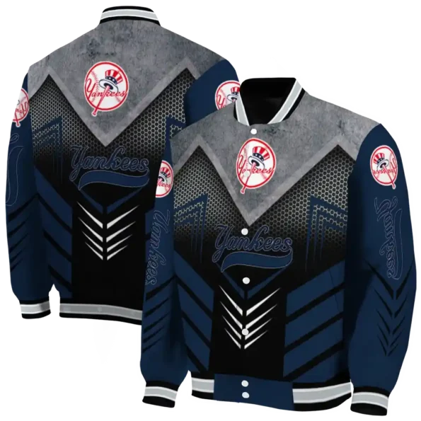 new york yankees arrow layer navy black varsity jacket fashion forward