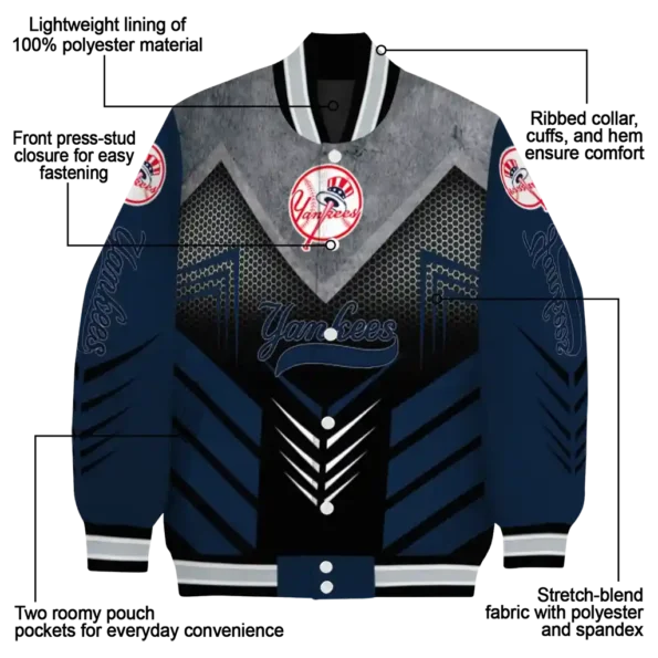 new york yankees arrow layer navy black varsity jacket new arrival