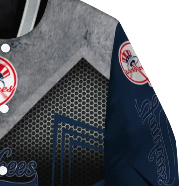 new york yankees arrow layer navy black varsity jacket premium grade