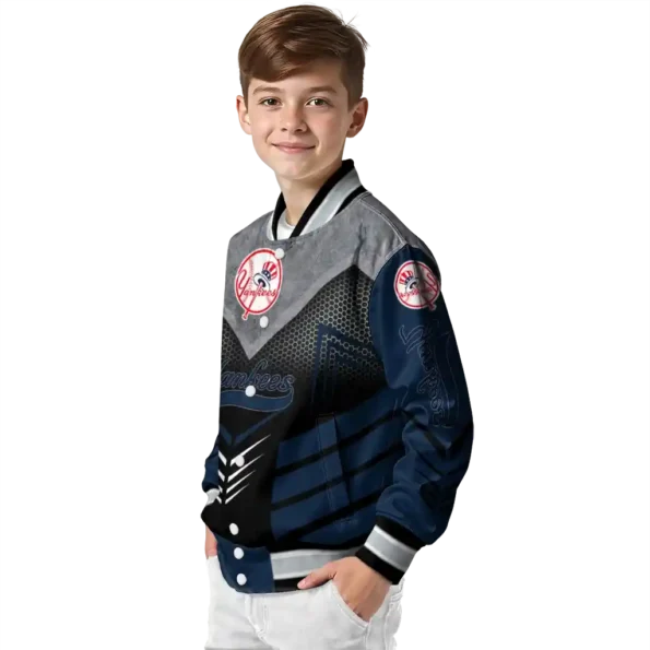 new york yankees arrow layer navy black varsity jacket trendy