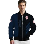 new york yankees triple side stripes navy black bomber jacket best selling
