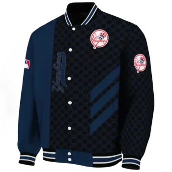 new york yankees triple side stripes navy black varsity jacket best selling