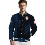 new york yankees triple side stripes navy black varsity jacket best selling