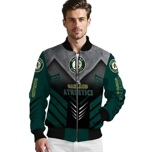 oakland athletics arrow layer green black bomber jacket high quality