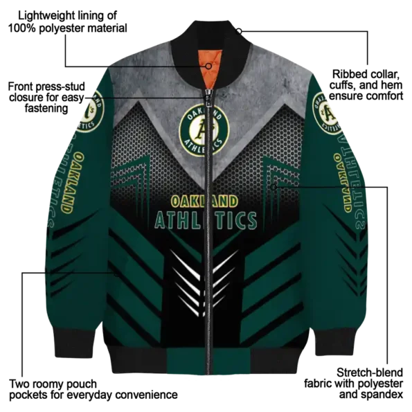 oakland athletics arrow layer green black bomber jacket new arrival