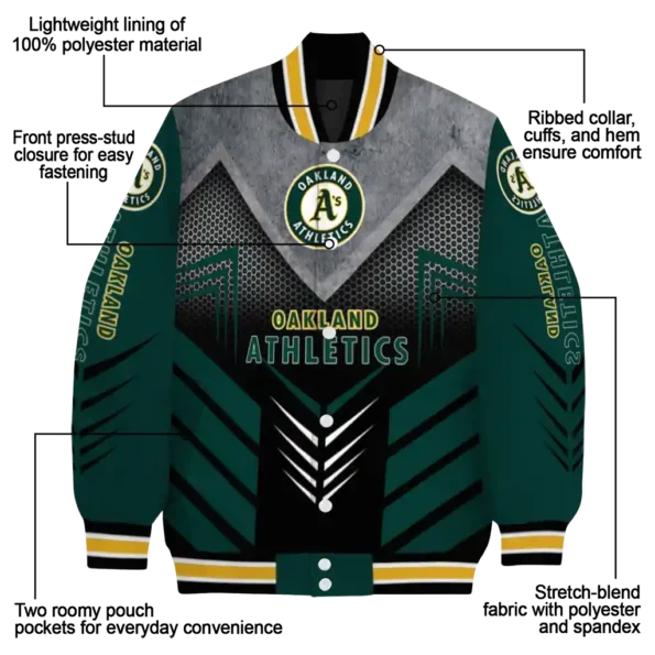 oakland athletics arrow layer green black varsity jacket new arrival