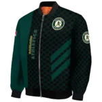 oakland athletics triple side stripes green black bomber jacket best selling