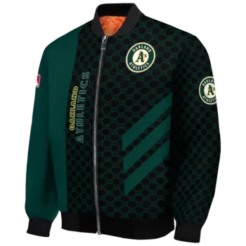 oakland athletics triple side stripes green black bomber jacket best selling