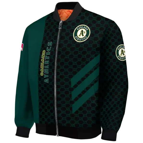 oakland athletics triple side stripes green black bomber jacket best selling
