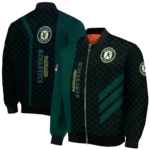 oakland athletics triple side stripes green black bomber jacket best selling