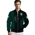 oakland athletics triple side stripes green black bomber jacket best selling