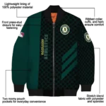 oakland athletics triple side stripes green black bomber jacket best selling