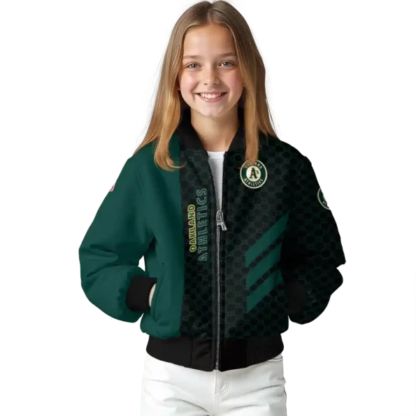 oakland athletics triple side stripes green black bomber jacket top rated