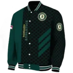 oakland athletics triple side stripes green black varsity jacket best selling