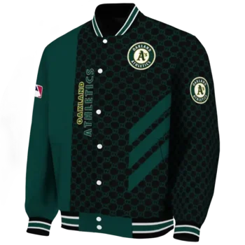 oakland athletics triple side stripes green black varsity jacket best selling