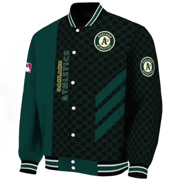 oakland athletics triple side stripes green black varsity jacket best selling