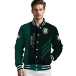 oakland athletics triple side stripes green black varsity jacket best selling