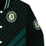 oakland athletics triple side stripes green black varsity jacket best selling