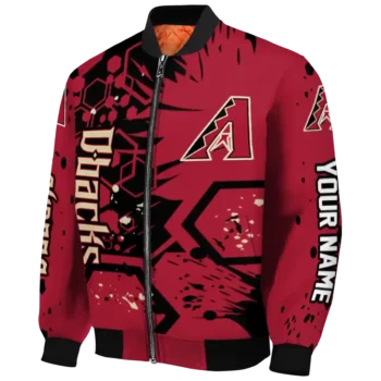 personalized arizona diamondbacks hexagon cluster red black bomber jacket best selling.webp