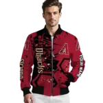 personalized arizona diamondbacks hexagon cluster red black bomber jacket best selling.webp