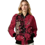 personalized arizona diamondbacks hexagon cluster red black bomber jacket best selling.webp