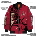 personalized arizona diamondbacks hexagon cluster red black bomber jacket best selling.webp