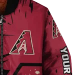 personalized arizona diamondbacks hexagon cluster red black bomber jacket best selling.webp