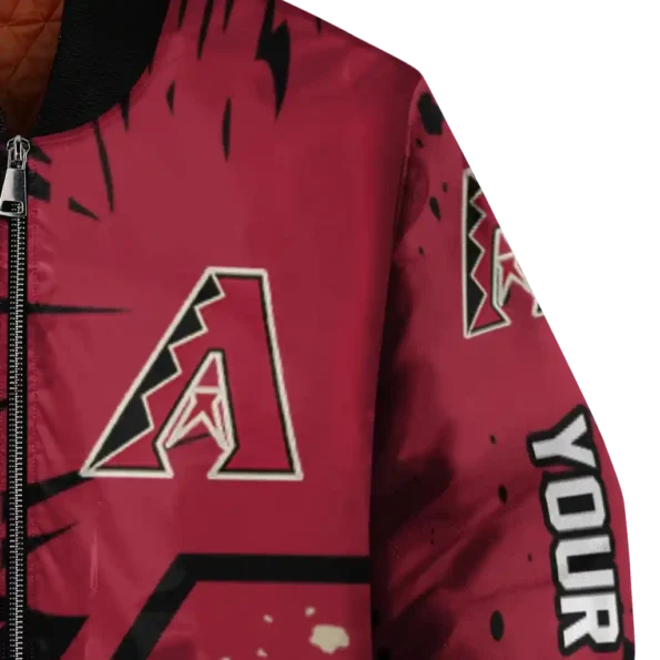 personalized arizona diamondbacks hexagon cluster red black bomber jacket premium grade.webp