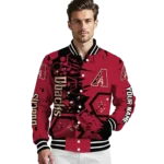 personalized arizona diamondbacks hexagon cluster red black varsity jacket best selling