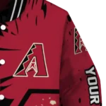 personalized arizona diamondbacks hexagon cluster red black varsity jacket best selling