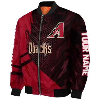 personalized arizona diamondbacks hexagon mesh red black bomber jacket best selling.webp