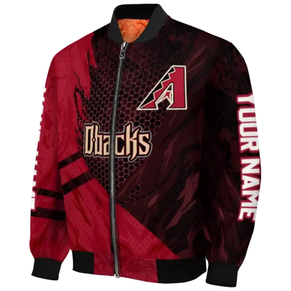 personalized arizona diamondbacks hexagon mesh red black bomber jacket best selling.webp