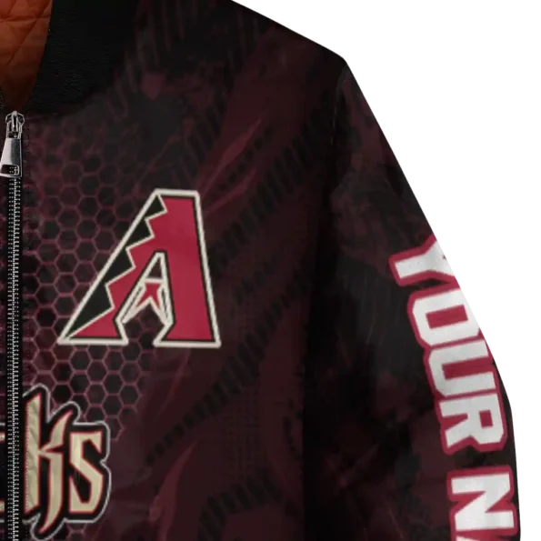 personalized arizona diamondbacks hexagon mesh red black bomber jacket premium grade.webp