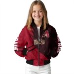 personalized arizona diamondbacks hexagon mesh red black bomber jacket best selling.webp