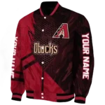 personalized arizona diamondbacks hexagon mesh red black varsity jacket best selling
