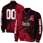 personalized arizona diamondbacks hexagon mesh red black varsity jacket best selling