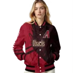 personalized arizona diamondbacks hexagon mesh red black varsity jacket best selling
